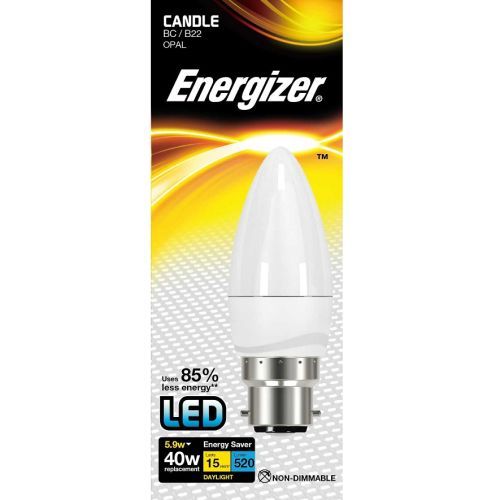 Energizer LED Candle BC 5.9w=520l=40w Opal Daylight