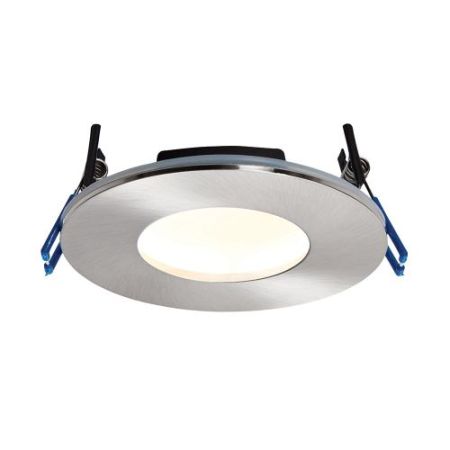 Saxby Orbital Plus (97mm) IP65 Dimmable 3000k Fire Rated Satin Nickle