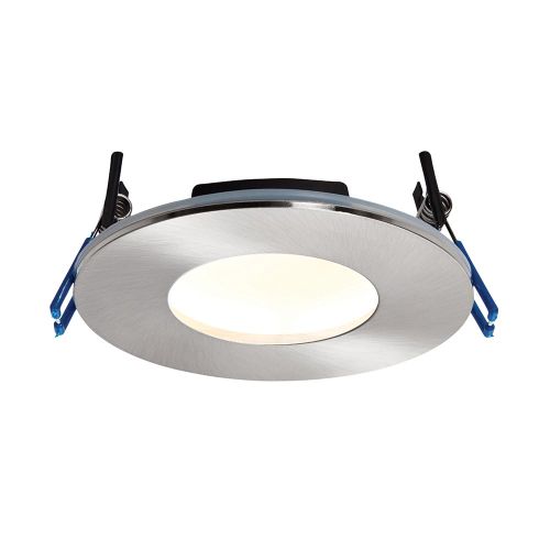 Saxby Orbital Plus (97mm) IP65 Dimmable 3000k Fire Rated Satin Nickle