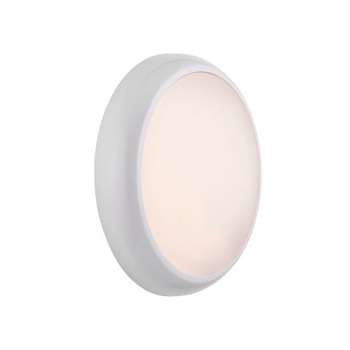Saxby 9/14/18w IP65 CCT White/Opal Hero Round Microwave Bulkhead (5yr Warranty)