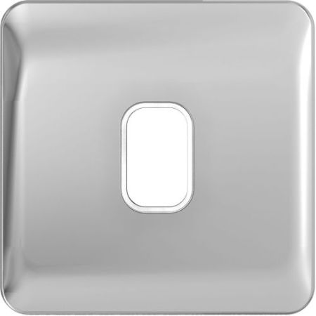 Schneider Lisse Screwless Polished Chrome 1G Grid Plate White Insert