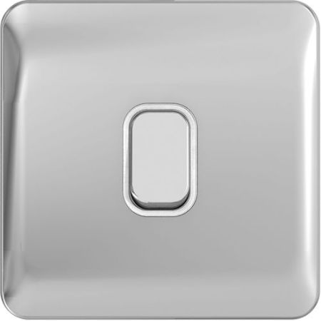 Schneider Lisse Screwless Polished Chrome Intermediate White Insert