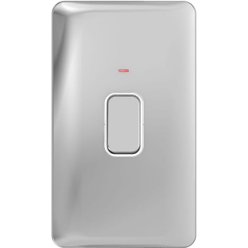 Schneider Lisse Screwless Polished Chrome 1G 45A DP Switch White Insert