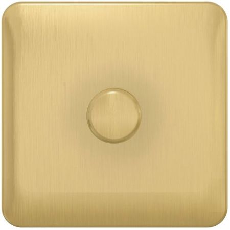 Schneider Lisse Screwless Satin Brass 1G LED Dimmer