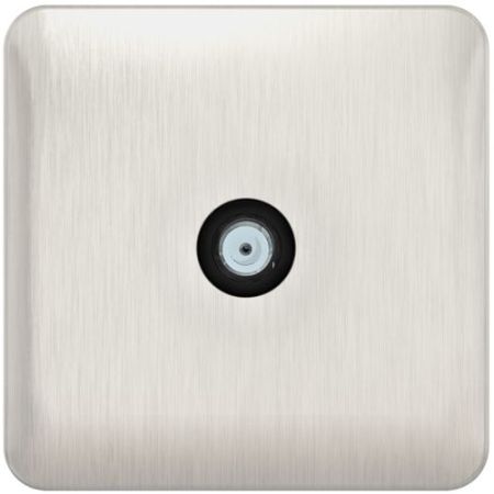 Schneider Lisse Screwless Brushed Chrome 1G Sat Point Black Insert