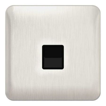 Schneider Lisse Screwless Brushed Chrome Master Tel Black Insert