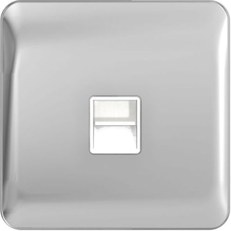 Schneider Lisse Screwless Polished Chrome Slave Tel White Insert