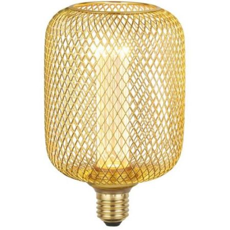 Searckight Wire Mesh Effect Drum Lamp - Gold Metal