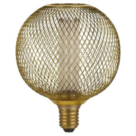 Searchlight Wire Mesh Effect Globe Lamp - Gold Met