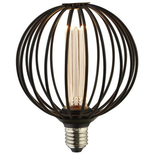 Searchlight Globe Lamp - Black Metal E27