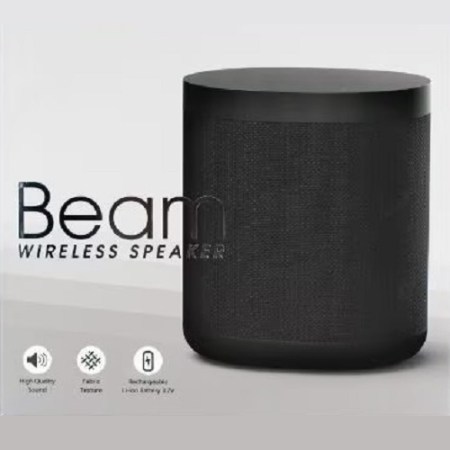 Beam Black Wireless Rechargeable Speaker