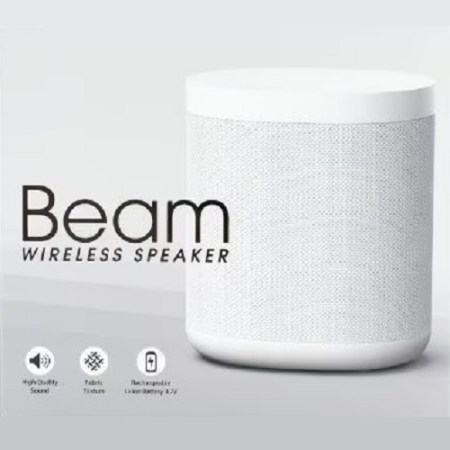 Beam White Wireless Rechargeable Speaker