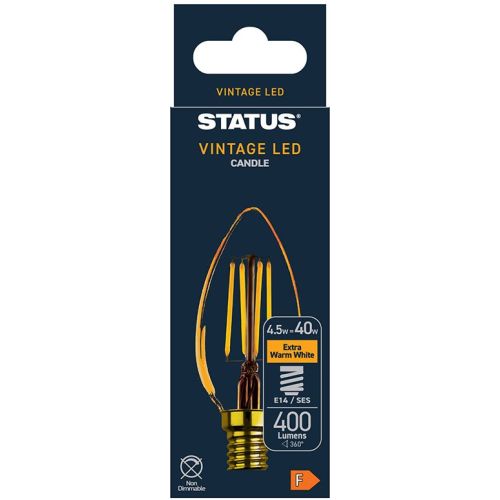 Status LED Ant.Filament Candle SES 4w Gold Tint