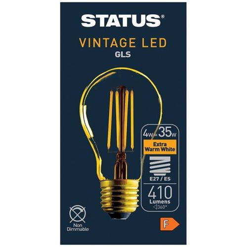 Status LED Ant.Filament GLS ES 4w Gold Tint