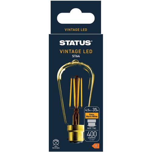 Status LED Ant.Filament St64 BC 4w Gold Tint