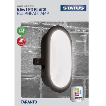 Status Taranto 5.5w Black LED Bulkhead