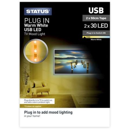 Status Warm White USB LED TV Mood Light