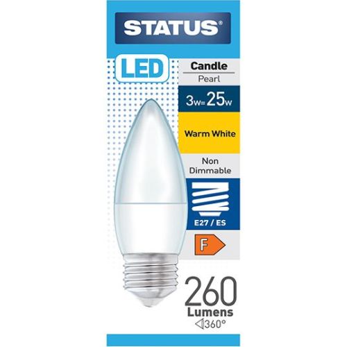 Status LED Candle 4w=275l=25w ES Pearl W/W