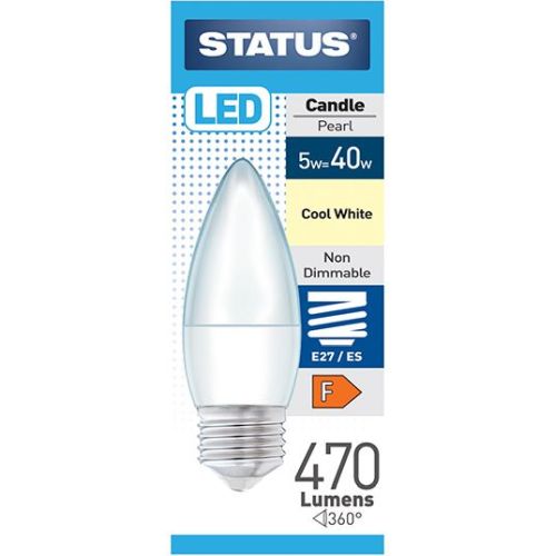 Status LED Candle 5.5w=470l=40w ES Opal Cool White