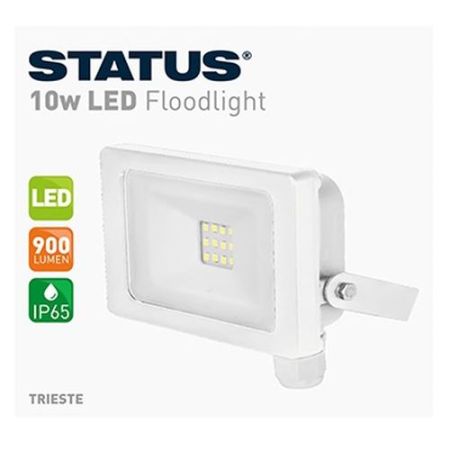 Status 10w=900l LED Floodlight 6400k IP65 White