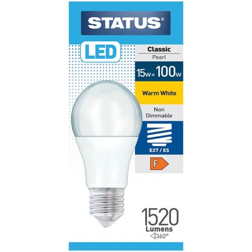 Status LED GLS A70 15w=1520l=100w ES Opal Warm White