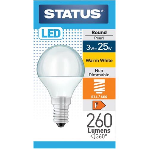 Status LED Golfball 3w=275l=25w SES Opal W/W