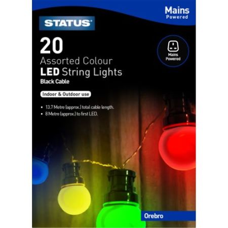 Status 20 LED Assc Colours Globe Outdoor Lights
