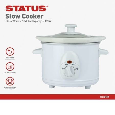 Status Austin - 1.5l 120w White Slow Cooker