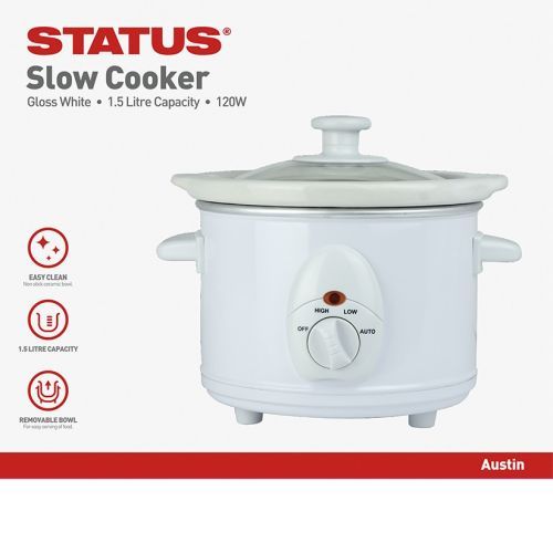 Status Austin - 1.5l 120w White Slow Cooker