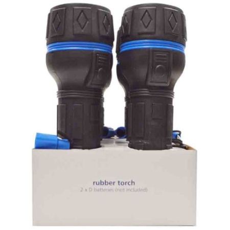 Status Black Rubber Torch - D Size - 6pk