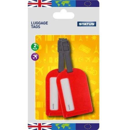 Status Red Travel Luggage Tags 2pk