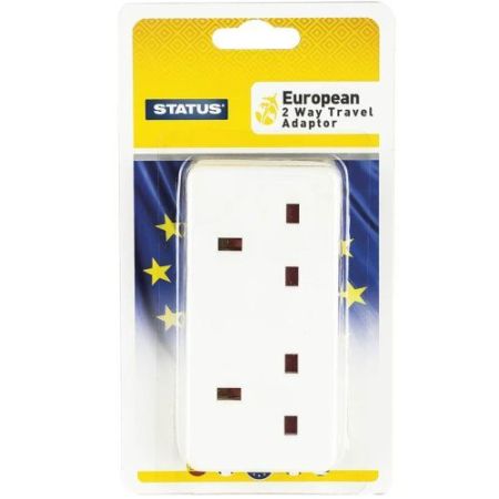 Status European 2 Way Plug-In Travel Adaptor