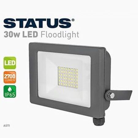 Status 30w=2700lm LED Floolight 6400k Grey