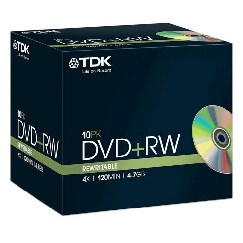 DVD + RW RE-WRITE 4X JEWEL CASE 10PK