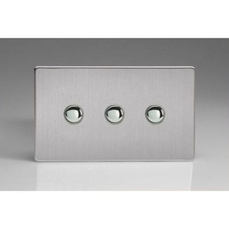 Varilight 3G Brushed Steel Slave Screwless Flatplate Touch/Remote LED Dimmer