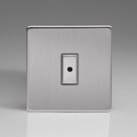Varilight 1G Brushed Steel Master Screwless Flatplate Touch/Remote LED Dimmer
