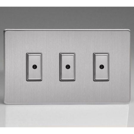 Varilight 3G Brushed Steel Master Screwless Flatplate Touch/Remote LED Dimmer