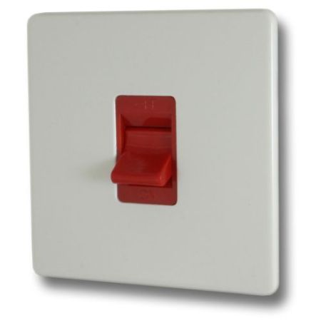 Varilight 1G 45A SW Face Plate Wht Screwles