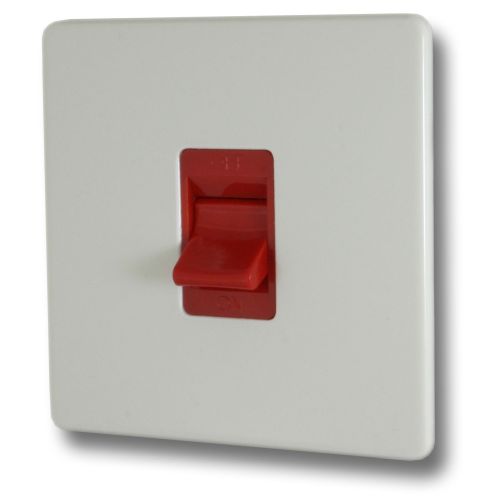 Varilight 1G 45A SW Face Plate Wht Screwles