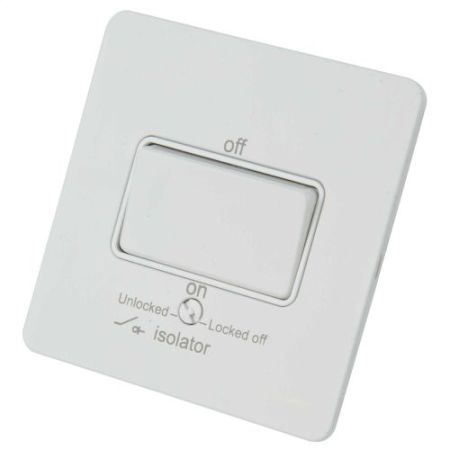 Triple Pole Fan Iso Face Plate Wht Screwles