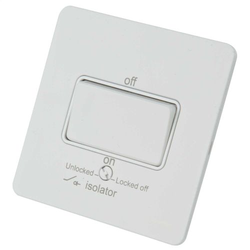 Triple Pole Fan Iso Face Plate Wht Screwles