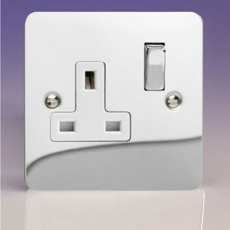 Varilight Pol Chr 13A 1G Socket Dec Rock