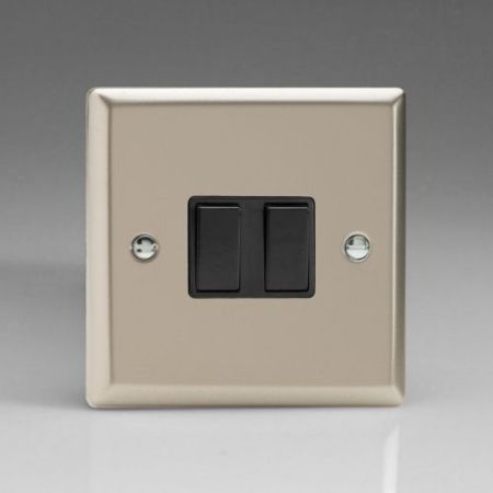 Varilight Satin Chrome 1G Switch Black