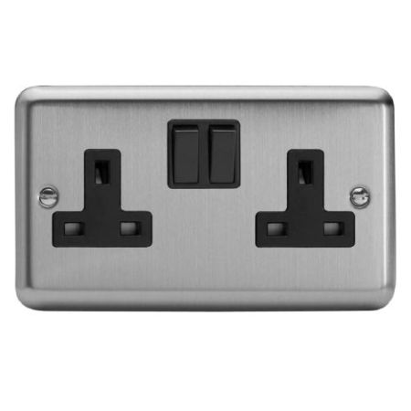 Varilight Matt Chrome 1G Switched Socket