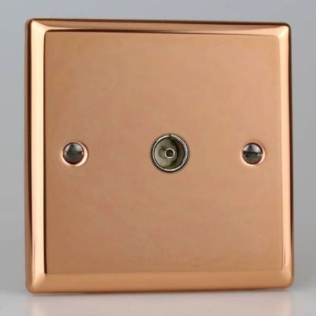 Varilight Polished Copper 1G TV Socket