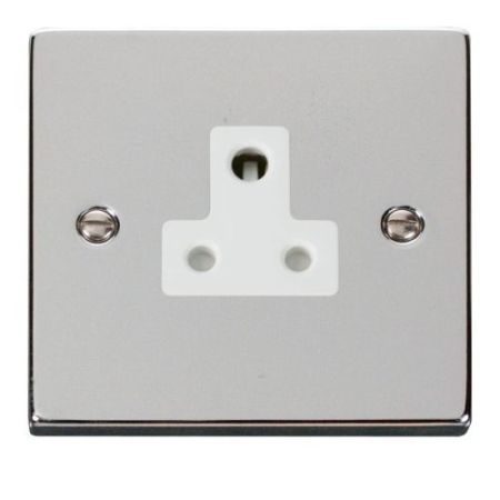 Click Deco Victorian Polished Chrome Vpchrome 5A Round Pin Socket Outlet Wh