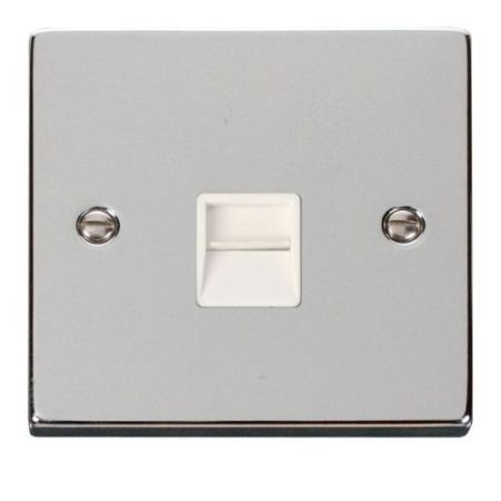 Click Deco Victorian Polished Chrome Vpchrome Telephone Socket Master Wh