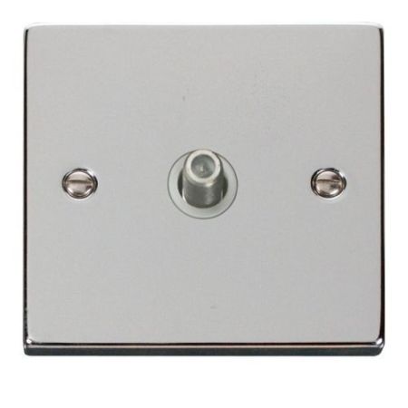 Click Deco Victorian Polished Chrome Vpchrome 1 Gang Satelite Outlet White