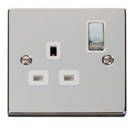 Click Deco Victorian Polished Chrome Ingot 1 Gang 13A DP Switch Socket