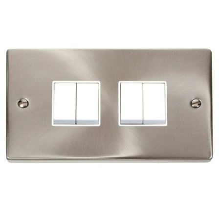 Click Deco Victorian Satin Chrome Vp 10A 4 Gang 2 Way Switch
